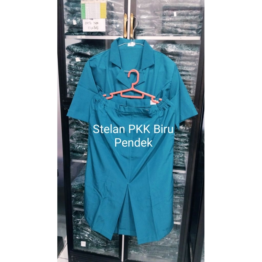 Seragam PKK Biru toska Model pendek