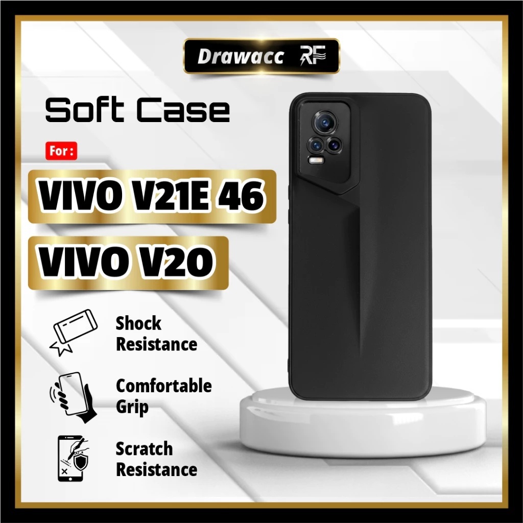 Case Vivo V20 / V21E 4G Softcase BLACK BLADE CAMERA PROTECTION Casing Case Hp VIvo V20 / V21E 4G