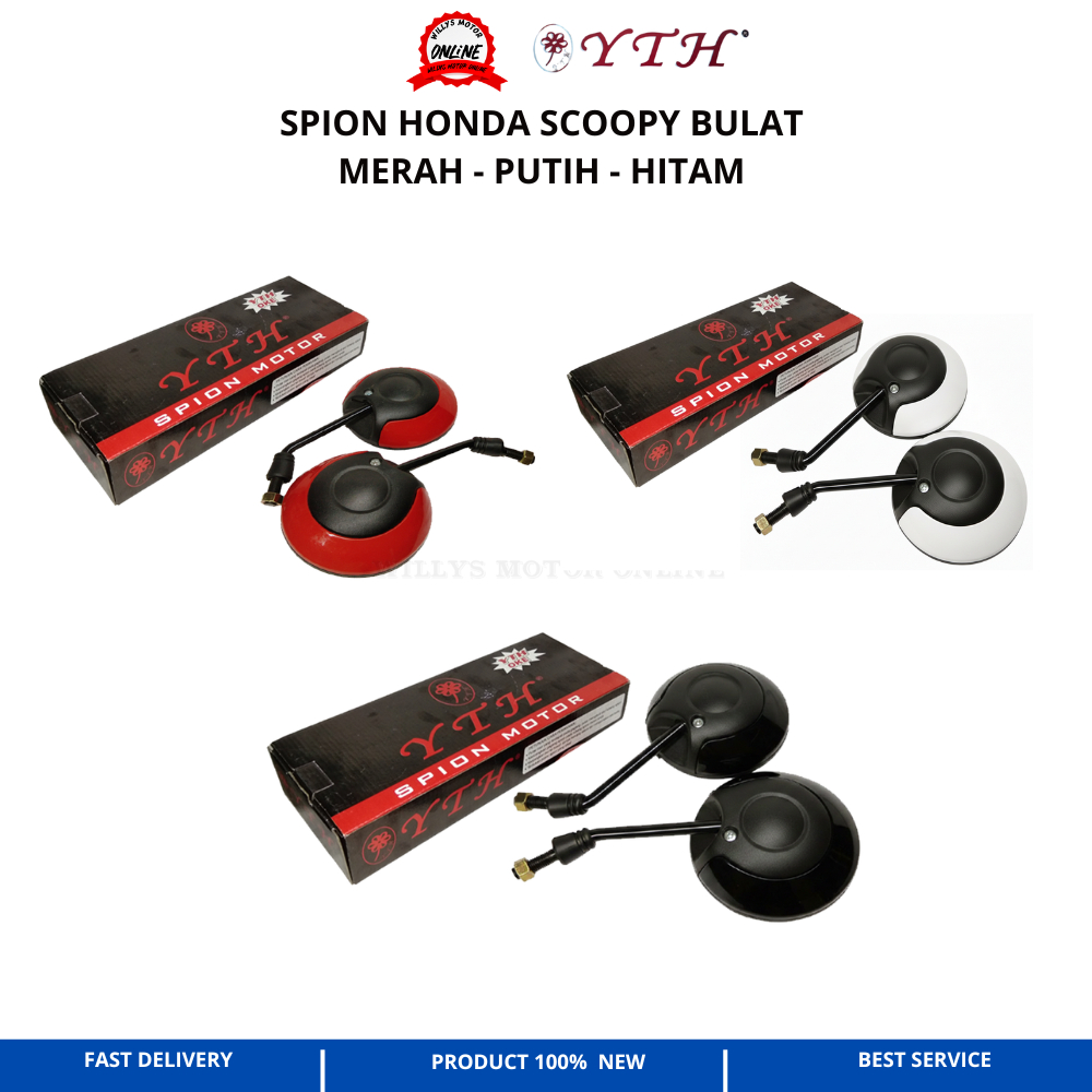 SPION BULAT SCOOPY YTH HITAM MERAH PUTIH YTH SPION SCOOPY