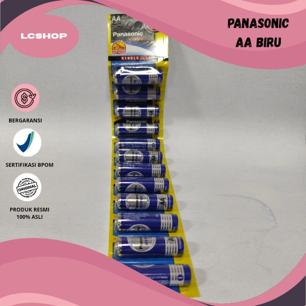 exclusive panasonic baterai aa hyper & aa metal silver/hijau a2 jam @12pcs