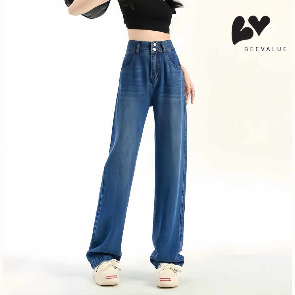 [Beevalue] Celana Jeans Panjang Wanita Highwaist Loose Jeans Kulot Jeans Wide Leg Jeans Loose Jeans 