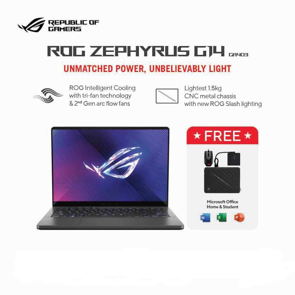 Asus Jakarta Utara ASUS ROG Zephyrus G14 GA403UH-R9N55OL6G-HM - Eclipse Gray [AMD Ryzen 9 270 / NVID