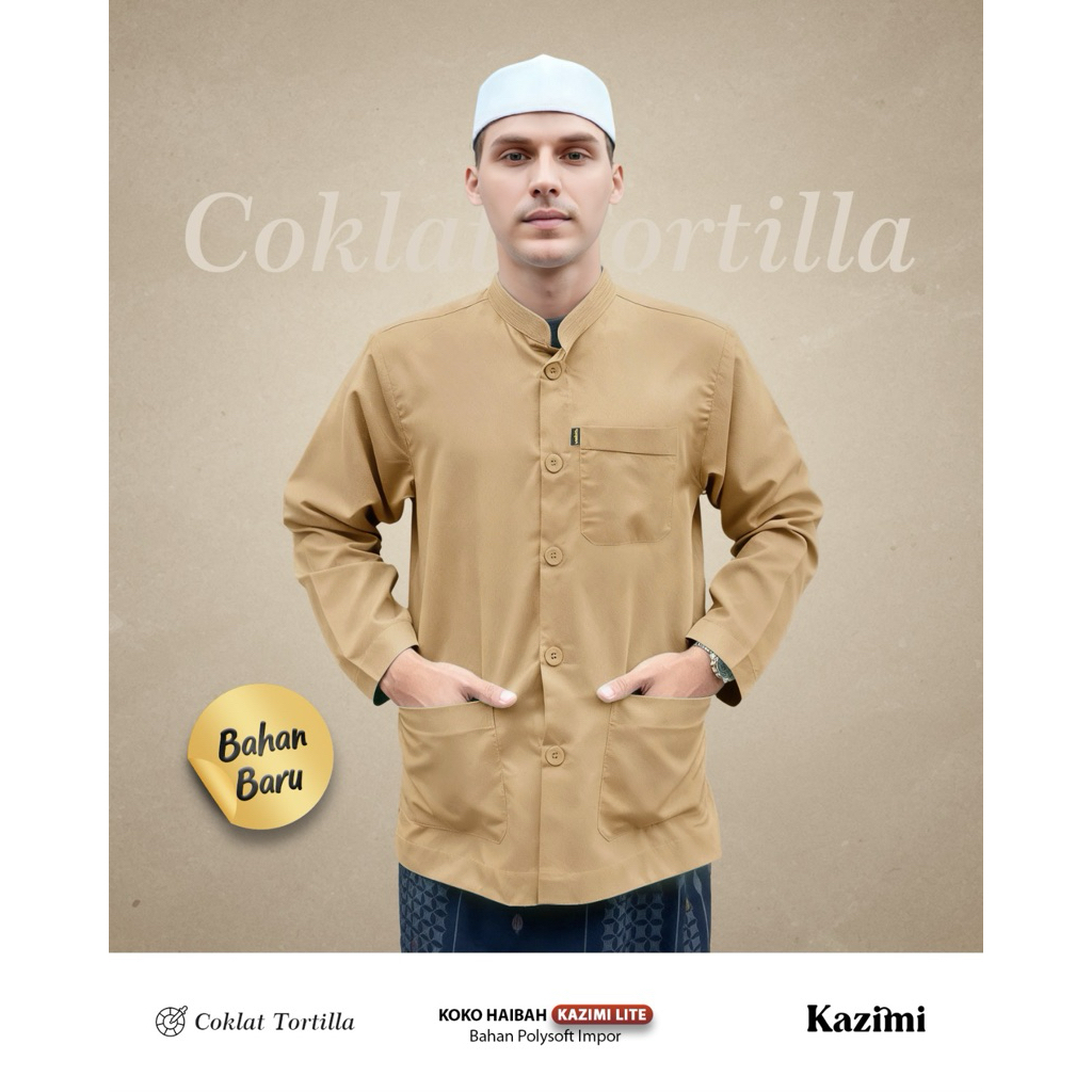 Baju Koko Haibah Kazimi Lite Coklat Tortilla