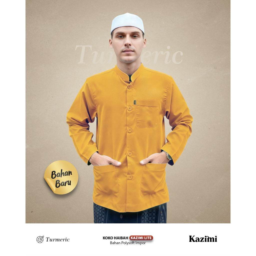 Baju Koko Haibah Kazimi Lite Turmeric