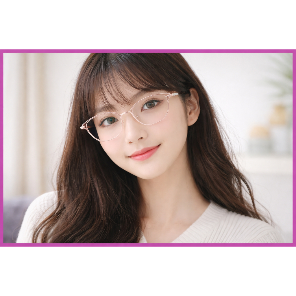 Optik Cahaya Truevue / Frame Oval / Kacamata free lensa / anti uv / kacamata trendy metal