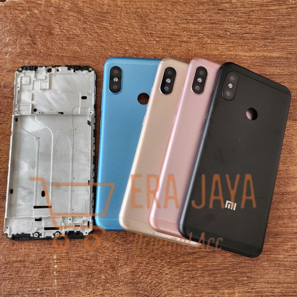 Casing Housing Fullset XIAOMI MI A2 LITE Backdoor Back Cover Kesing Tutup Belakang + Frame Lcd