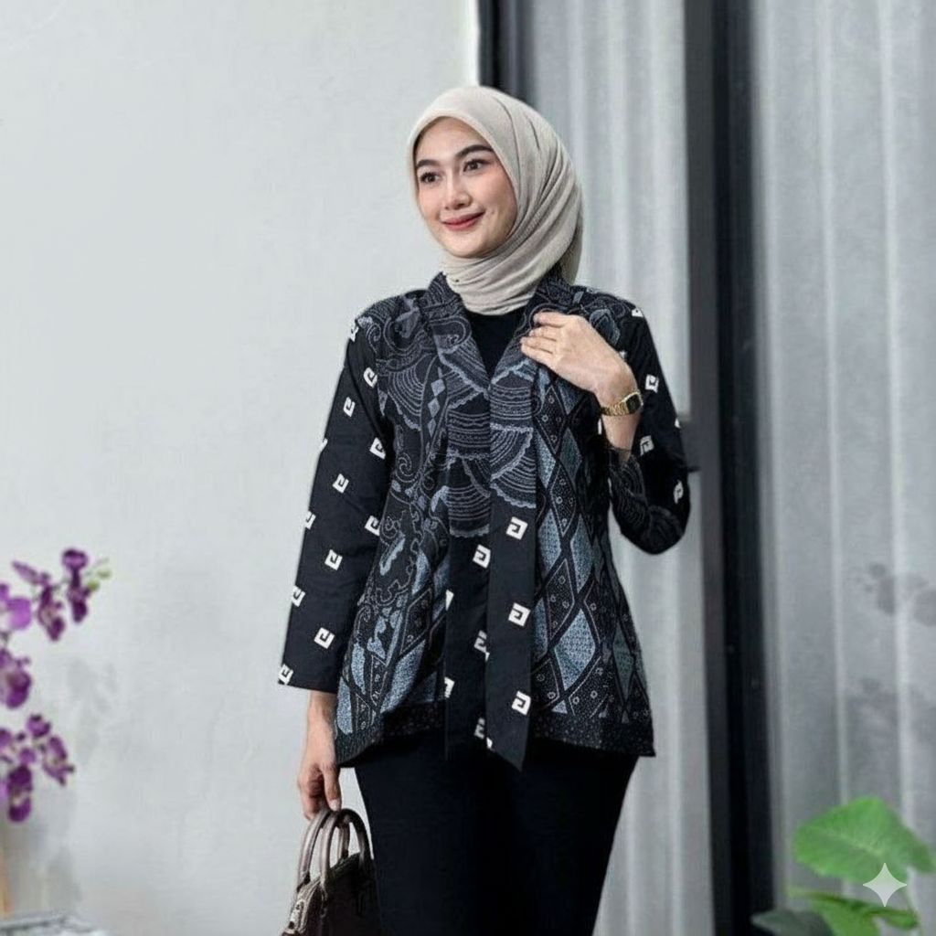 Blouse Batik Wanita Atasan Batik Kantor M L XL XXL Semarangan