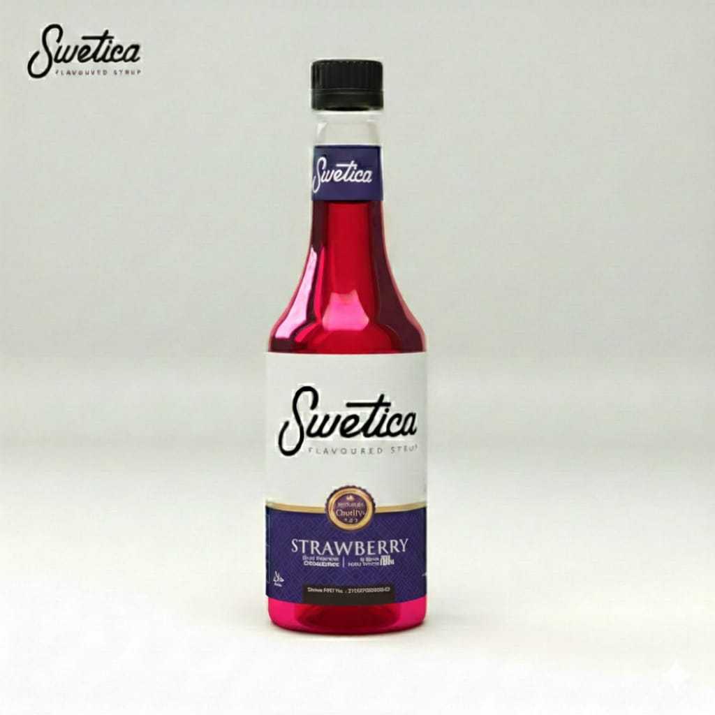 Strawberry Syrup Swetica Premium 760ml | Sirup Stroberi Campuran Kopi Kekinian Cafe & Rumahan