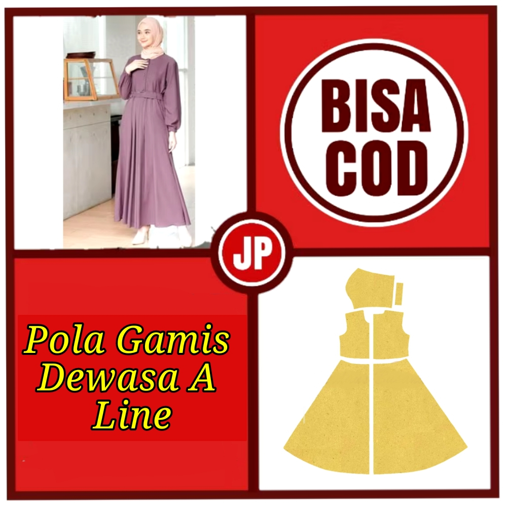 Pola Gamis A Line Wanita /Pola Jahit/Pola Gamis A Line/
