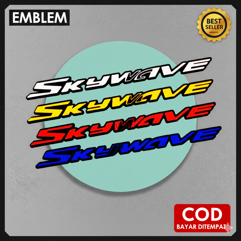 Emblem Akrilik Motor | GTR Emblem Skywave 2 PCS Logo Timbul 3D Aksesoris Motor Suzuki Skywave 125 16