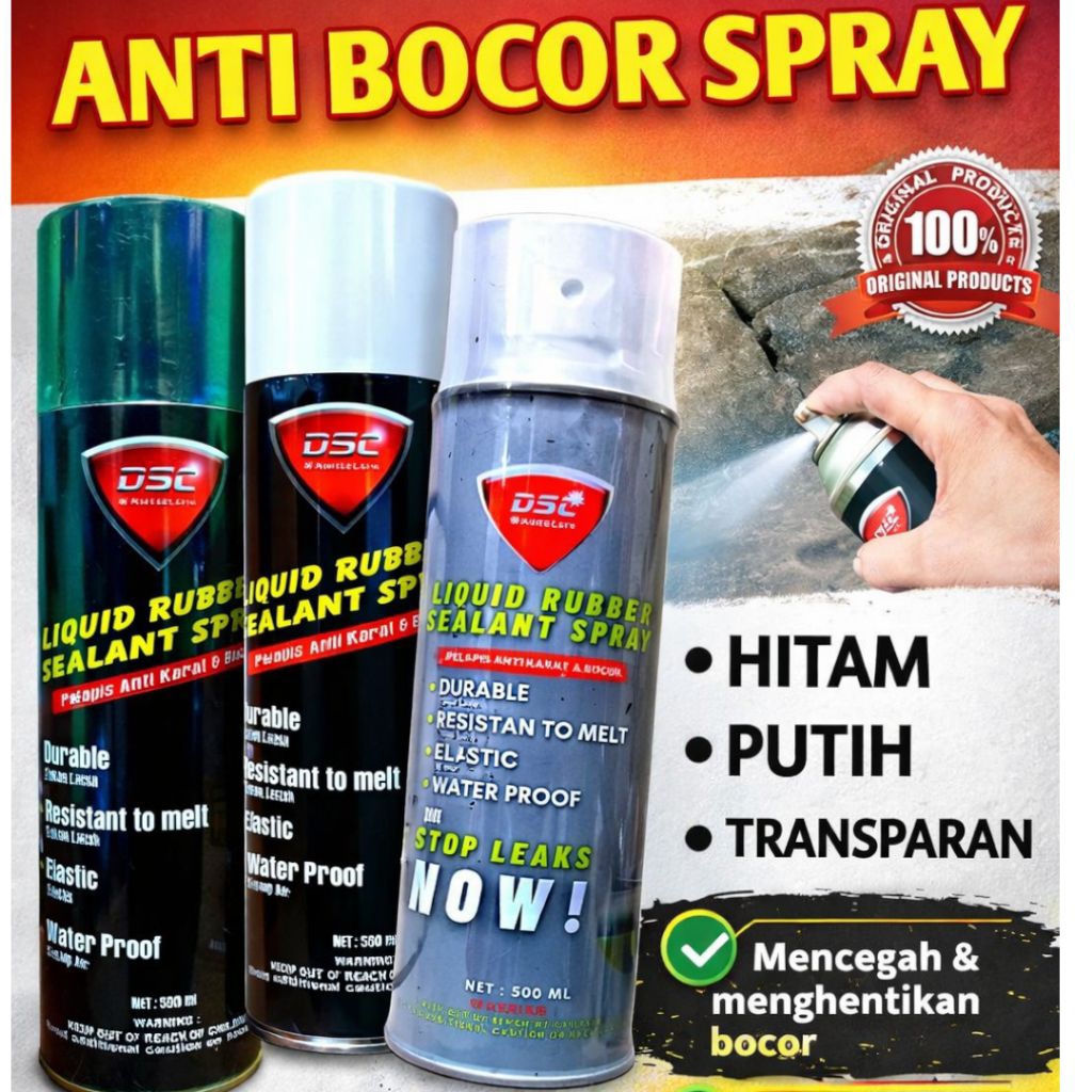 spray ajaib Anti bocor atap semprot/Waterproof spray warna bening dsc rubber sealant/aquarium/atap r