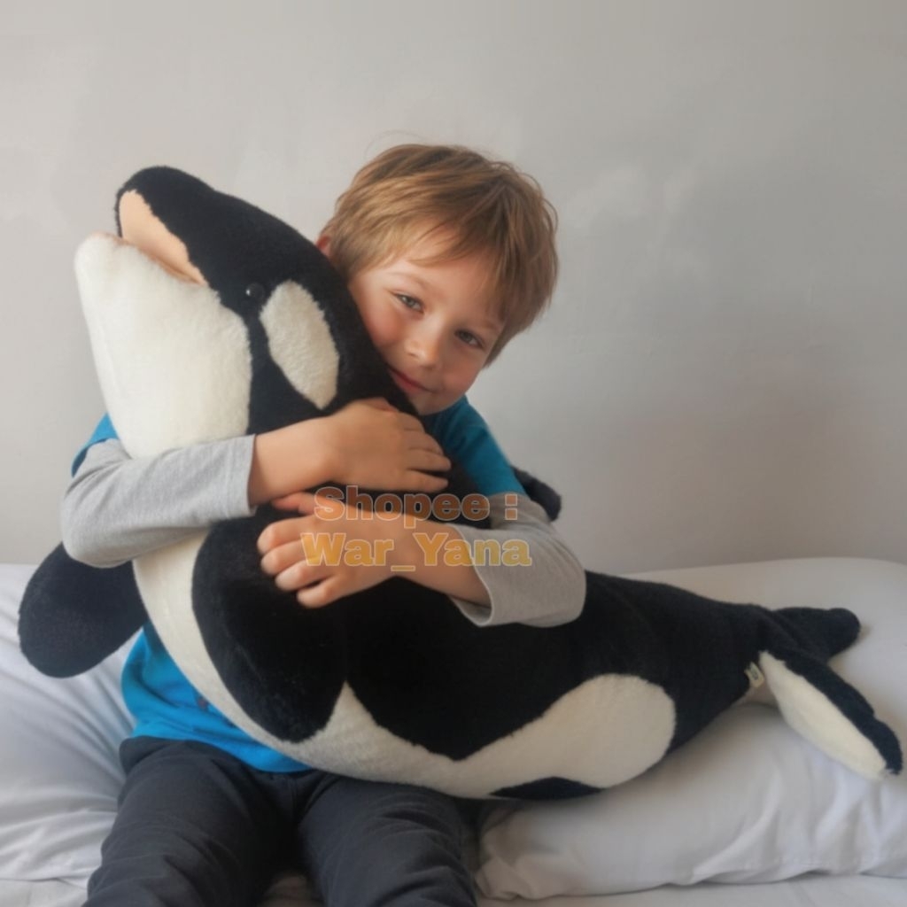 Boneka Ikan Paus Orca lmprot Japan Original ALFA Fish Plush stuffed Soft Toy Mirip Asli Plushie Stuf