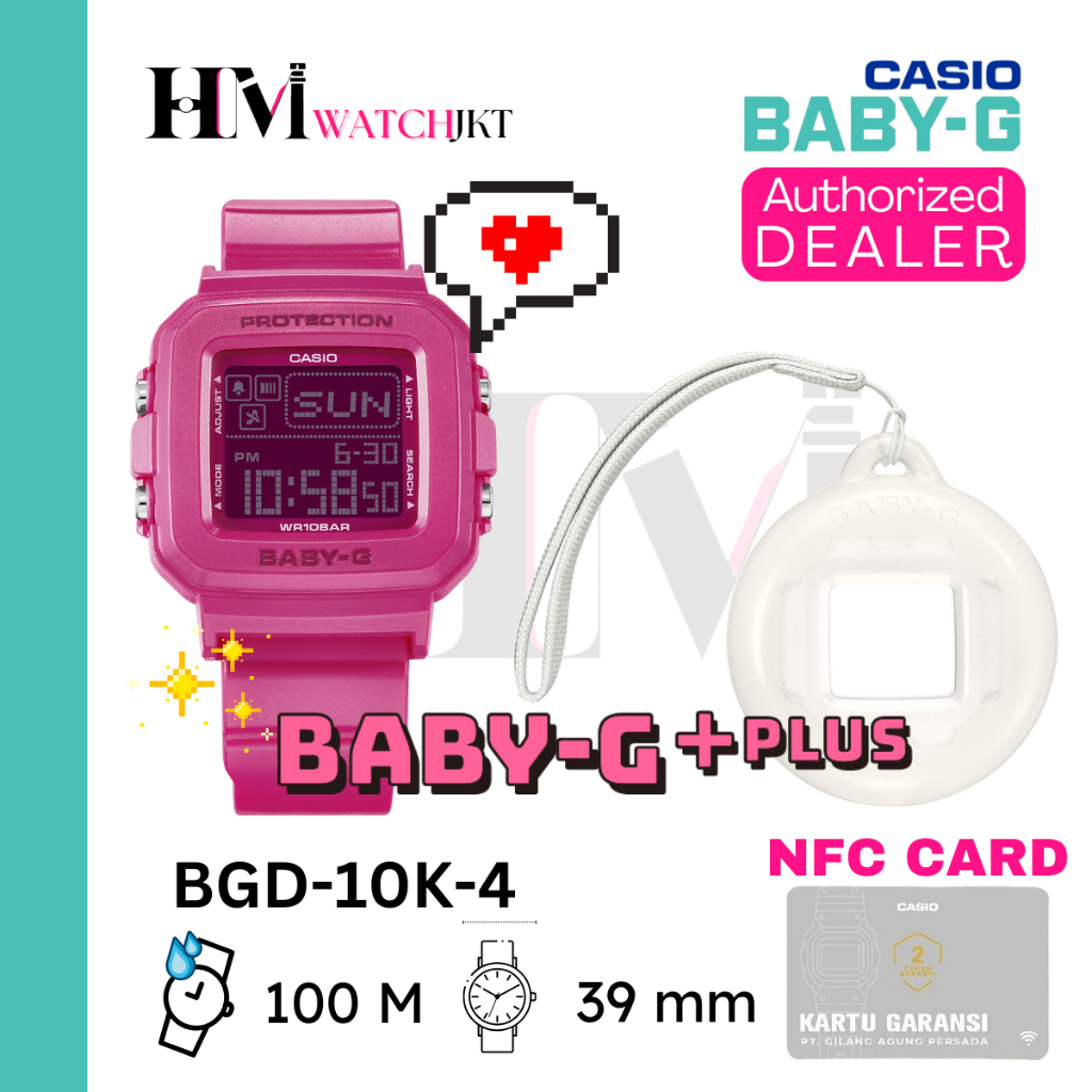 CASIO BABY-G BGD-10K-4DR Jam Tangan Wanita Original Digital Antiair BGD-10K-4 BGD-10 BGD10