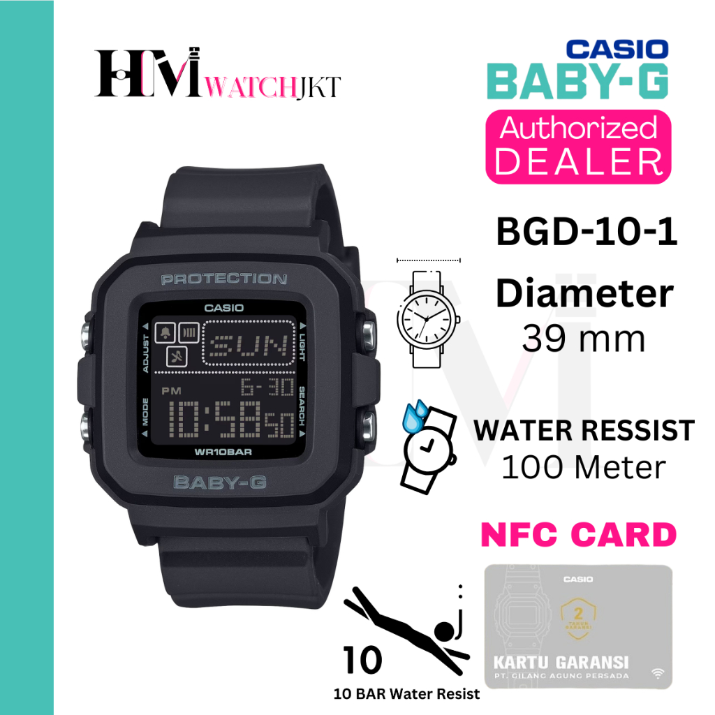 CASIO BABY-G BGD-10-1DR Jam Tangan Wanita Original Digital Antiair BGD-10-1 BGD-10 BGD10