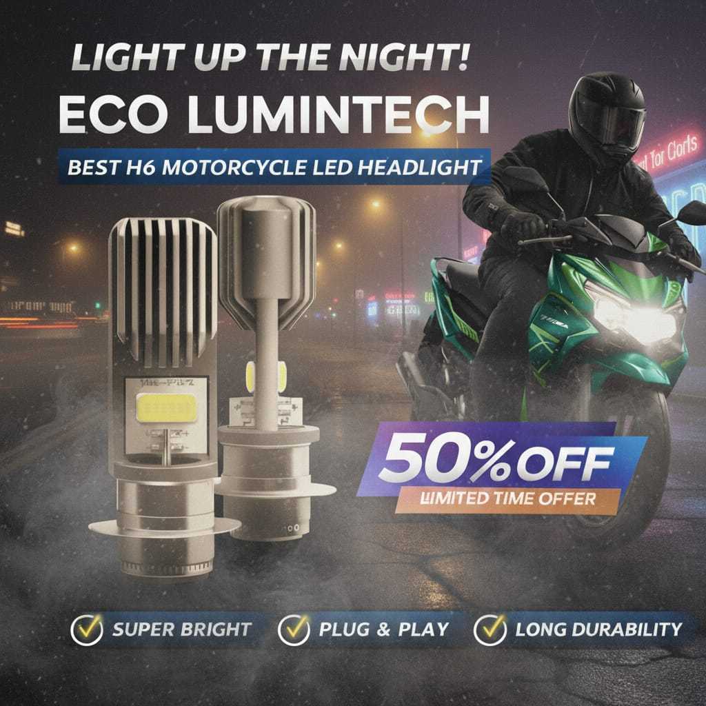 LED Headlight Motor H6 Fokus Jalanan - Anti Silau - ECO LUMINTECH