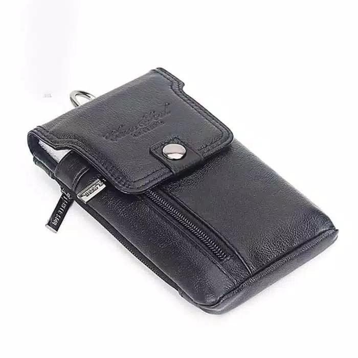 terlaris..dompet hp pria pinggang kulit asli cheersoul sarung hp pria kulit 3227 - coklat