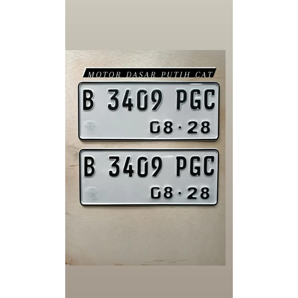 PLAT NOMOR MOTOR FONT BARU CAT