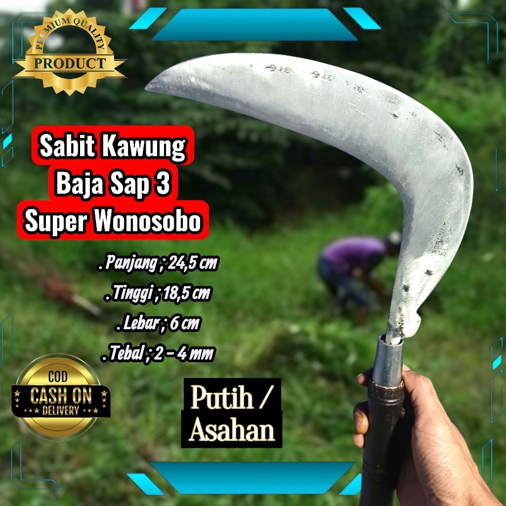 Sabit Arit Pengaritan M Kawung Uk Besar Baja Selap Isen 3 Lapis Super Wonosobo
