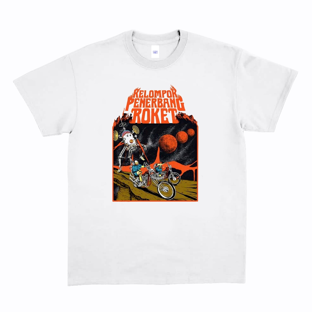 Kaos Kelompok Penerbang Roket White - Tshirt Band Kelompok Penerbang Roket Official Merchandise Baju
