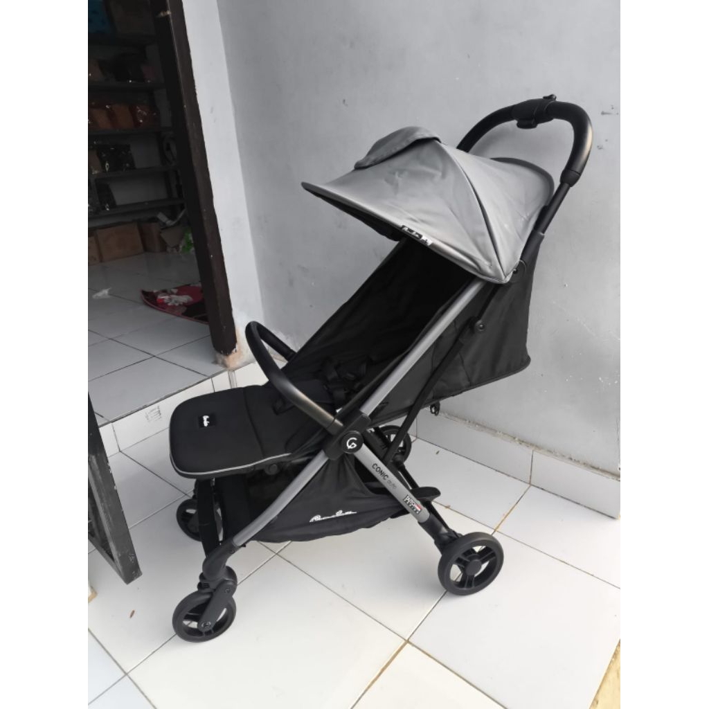 Preloved stroller coco latte conic auto cabin size di lengkapi Tas