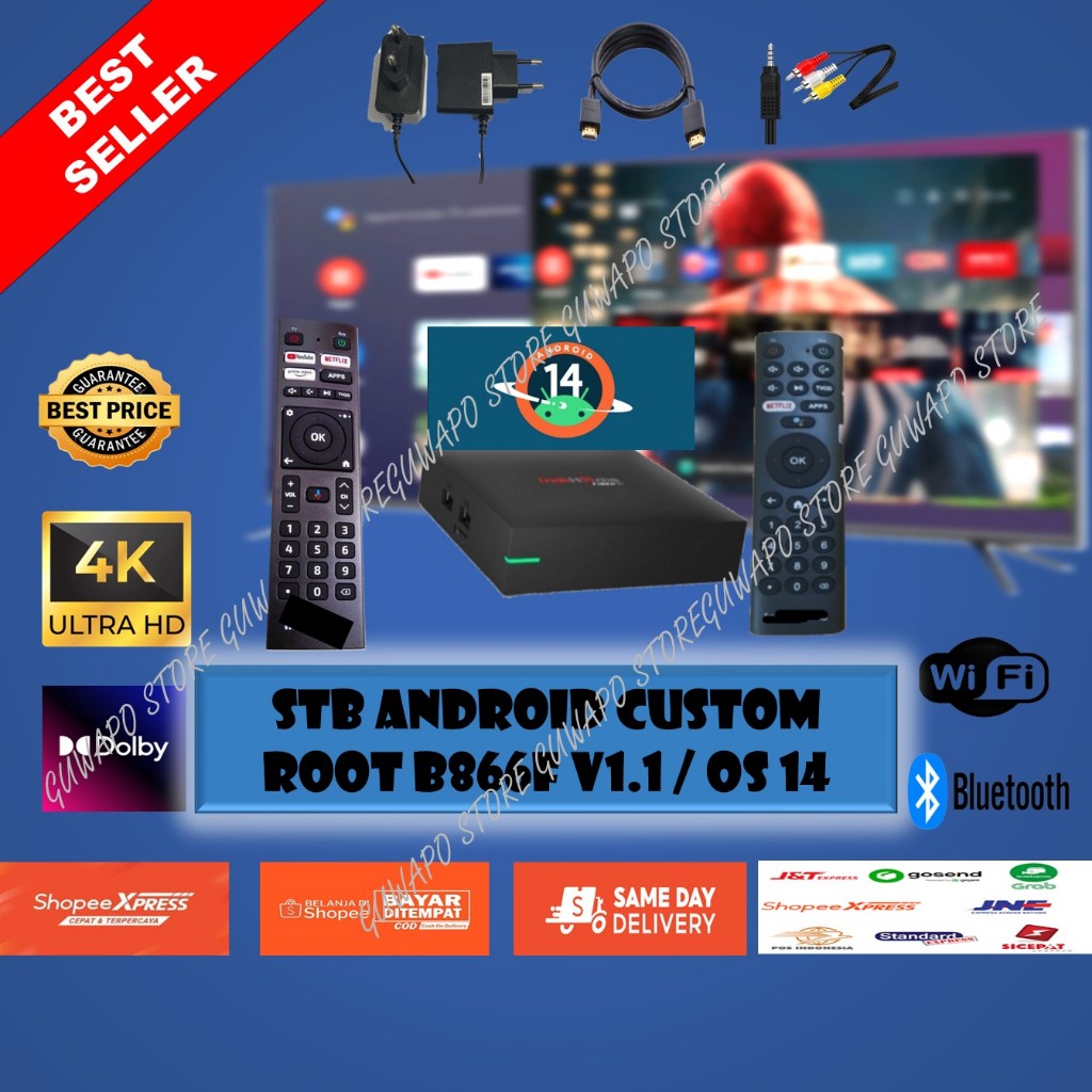 STB B866F v1.1 4K Custom  Root Pr3mium Android 14