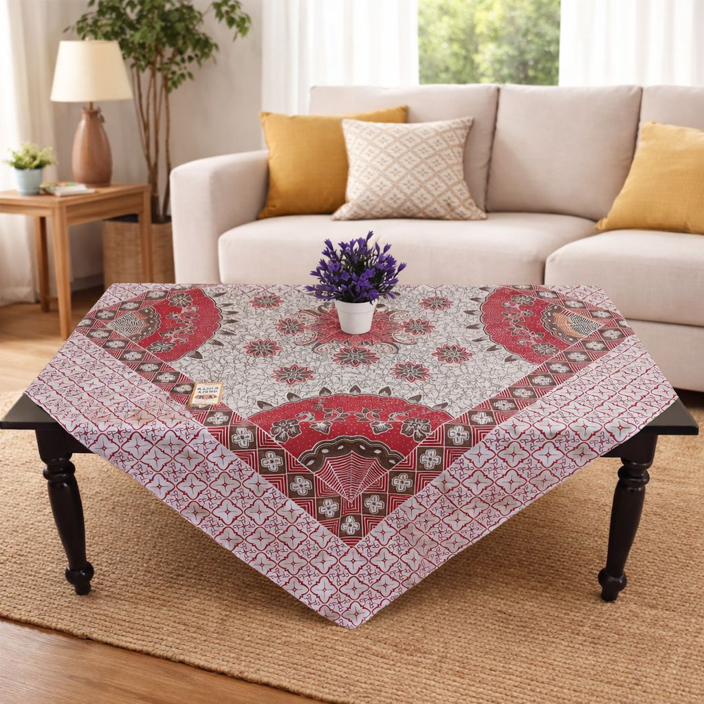 Taplak Meja Tamu Aesthetic Ruang Guru Sekolah Kain Batik Segiempat Ori Raden Ajeng