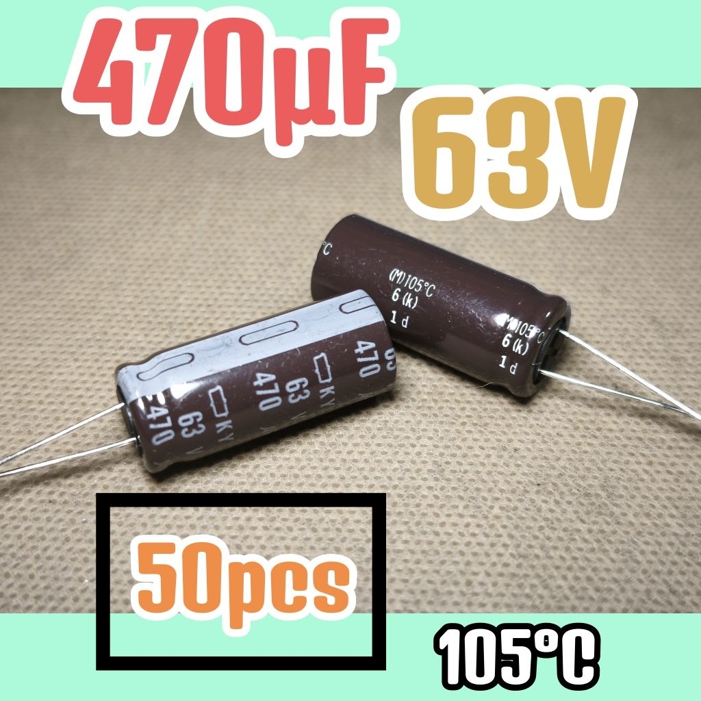 GROSIR 50pcs Kapasitor capasitor elko elco 63v 470uf 63v 470 uf 63 v 63volt 470uF ORIGINAL