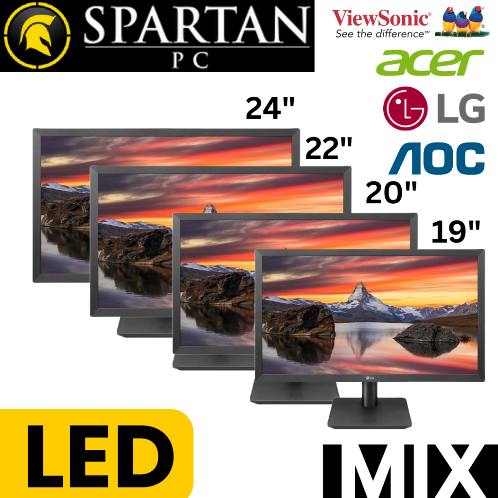 Monitor LED 24 / 22 / 20 / 19 inch Wide Screen PC Komputer not LCD | Lenovo | BenQ