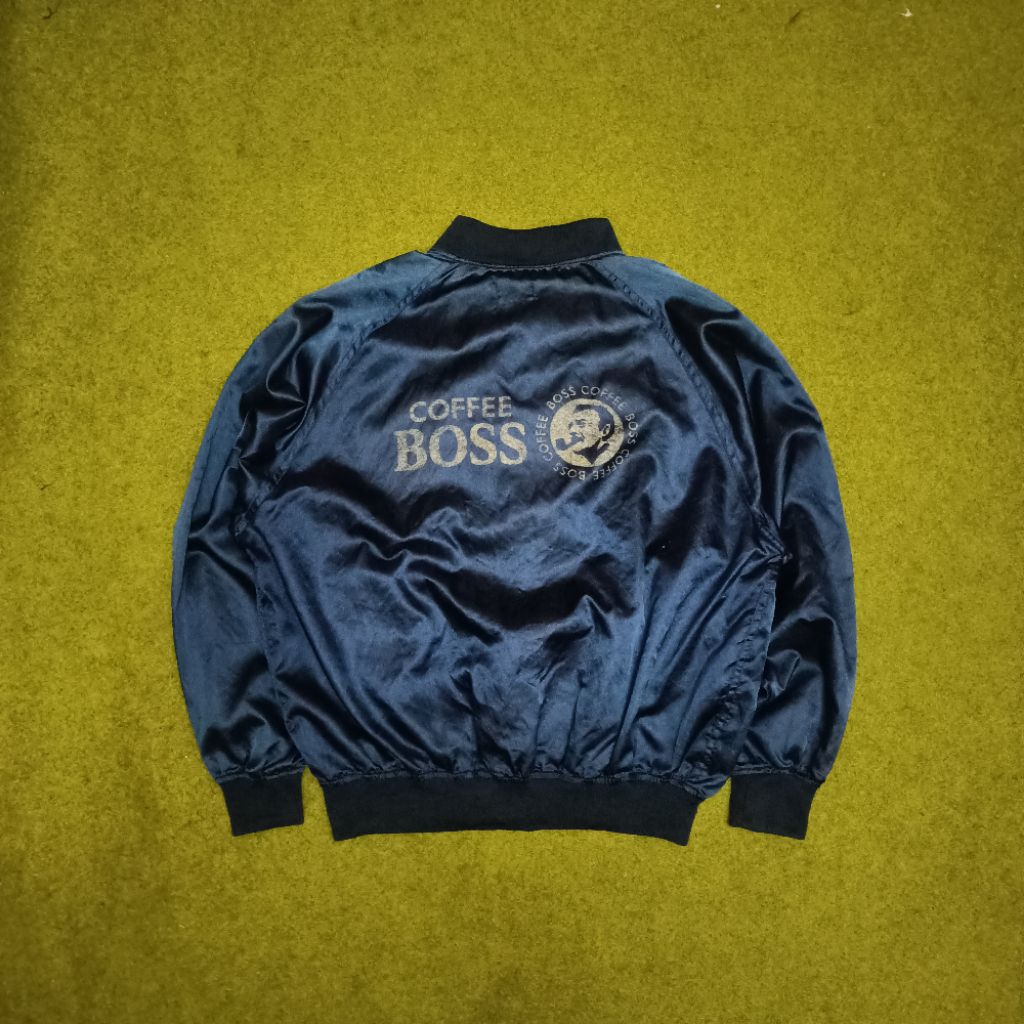 suntory coffee boss bomber satin jacket