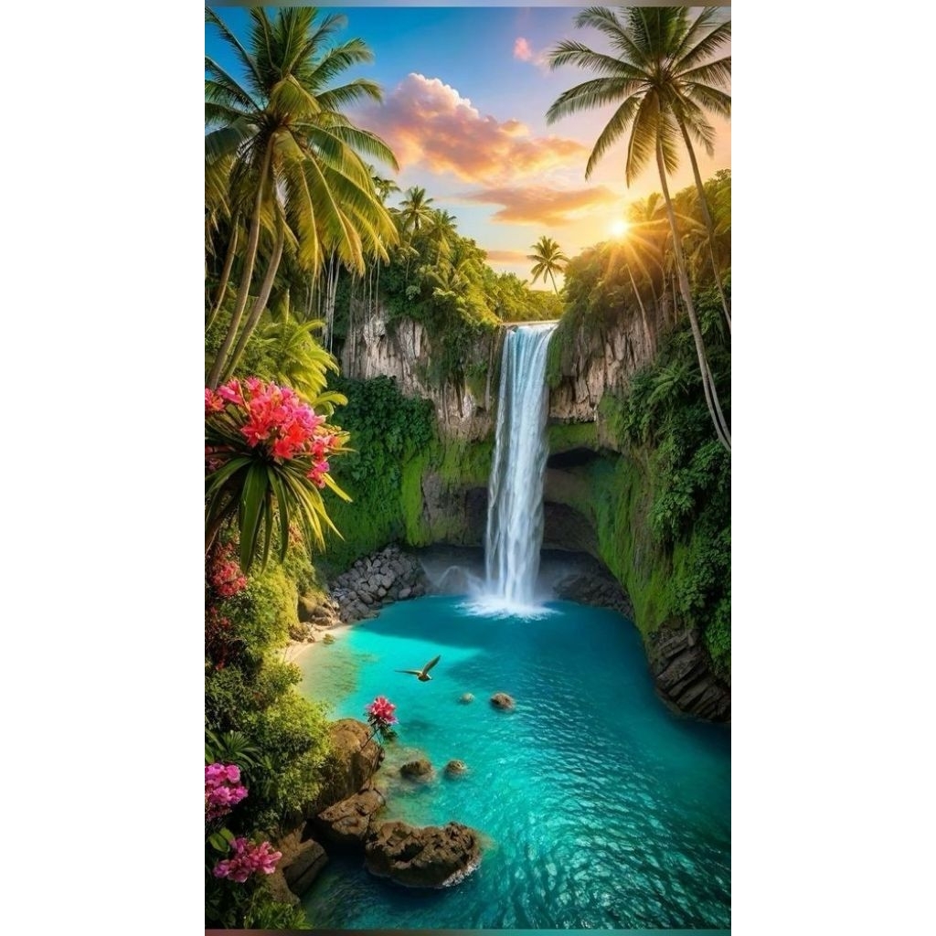 POSTER CETAK JUMBO, LUKISAN CETAK JUMBO, PEMANDANGAN ALAM, HIASAN DINDING, BISA COD