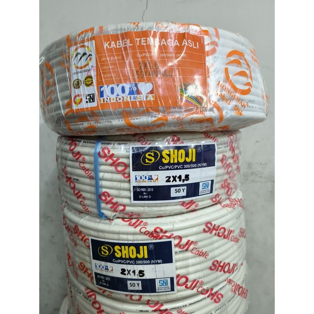 VALPRO SHOJI HONGSAN NYM 2 X 1,5 X 45 METER KABEL TEMBAGA TUNGGAL VALPRO SHOJI HONGSAN NYM 2 X 1,5 5