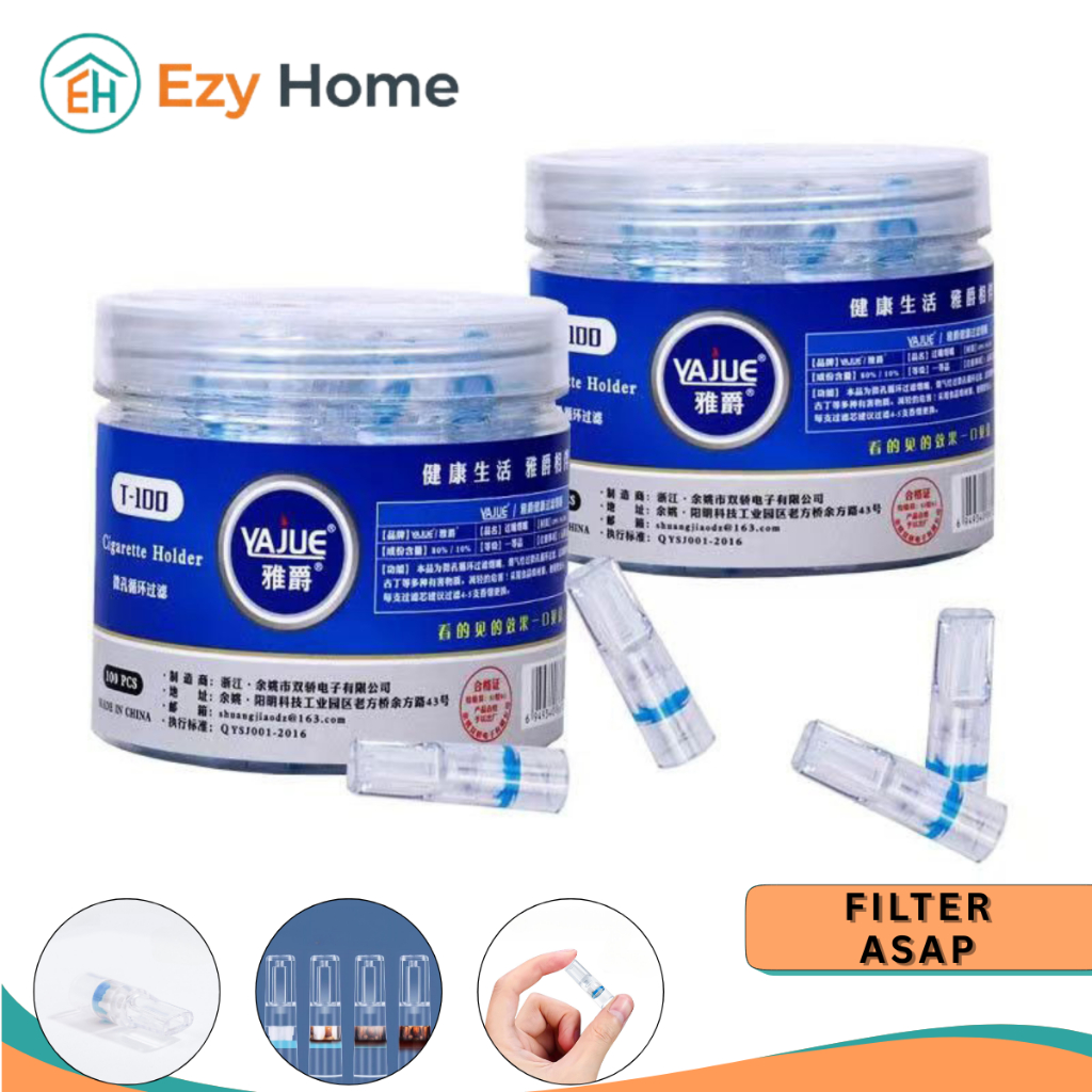 Ezy Home - YAJUE Cigarette Holder T-100 Filter Asap 100pcs Higienis Anti Tar
