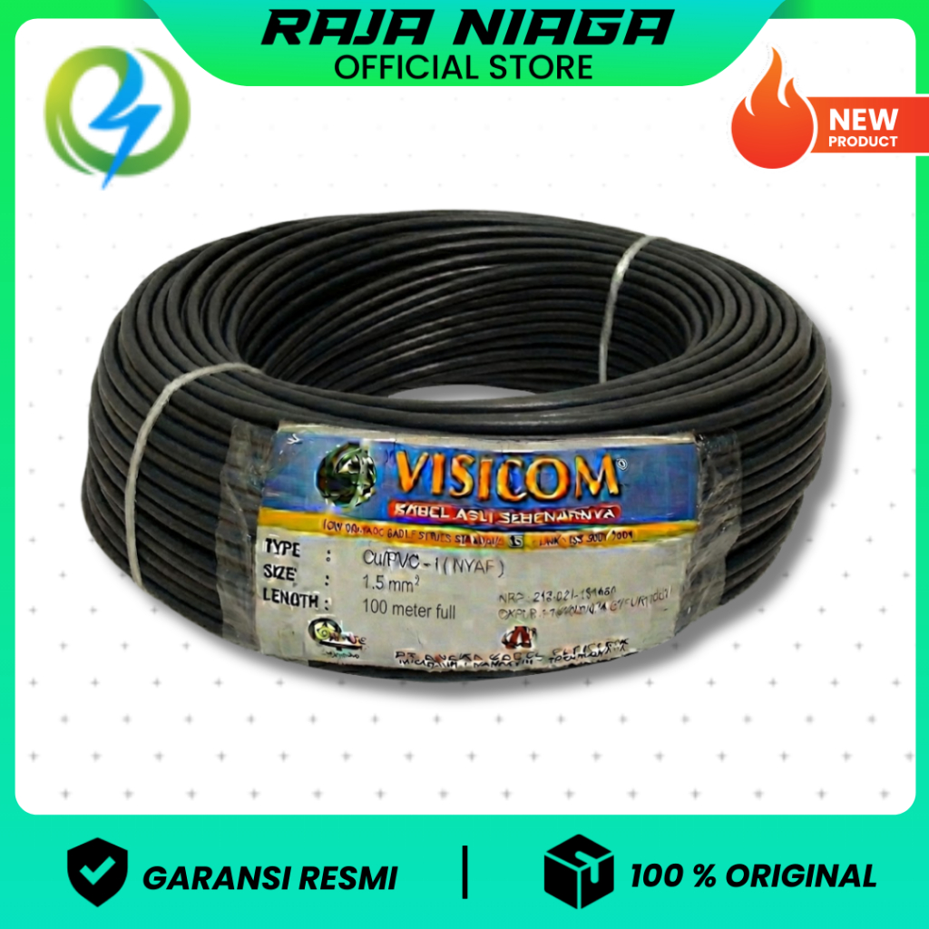 KABEL NYAF 1.5 VISICOM HITAM 100 METER