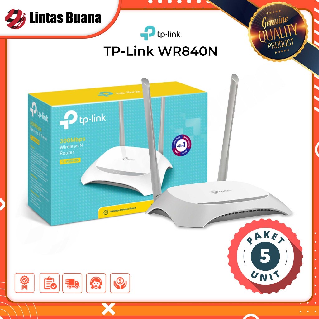 TP-LINK TL-WR840N 300Mbps Wireless Router TPLINK TL-WR 840 N -  Paket 5 unit