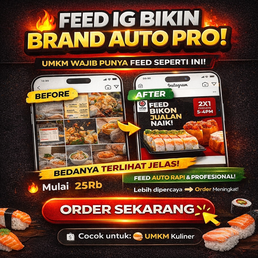 Jasa Desain Feed Instagram Estetik | Auto Laris & Siap Posting