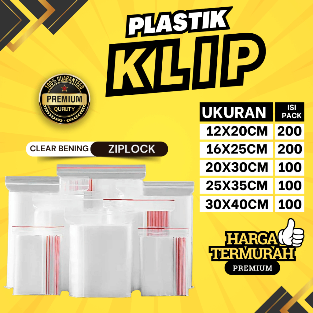 Plastik Klip/Zipper Bag/Plastik Bening Zip Lock/Plastik Tempat Makanan Food Grade