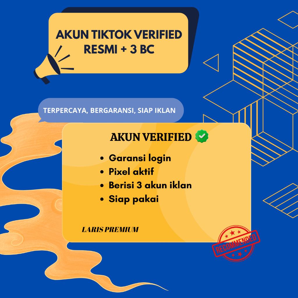 Akun TikTok Verified Resmi + 3 BC | Siap Iklan | Bergaransi