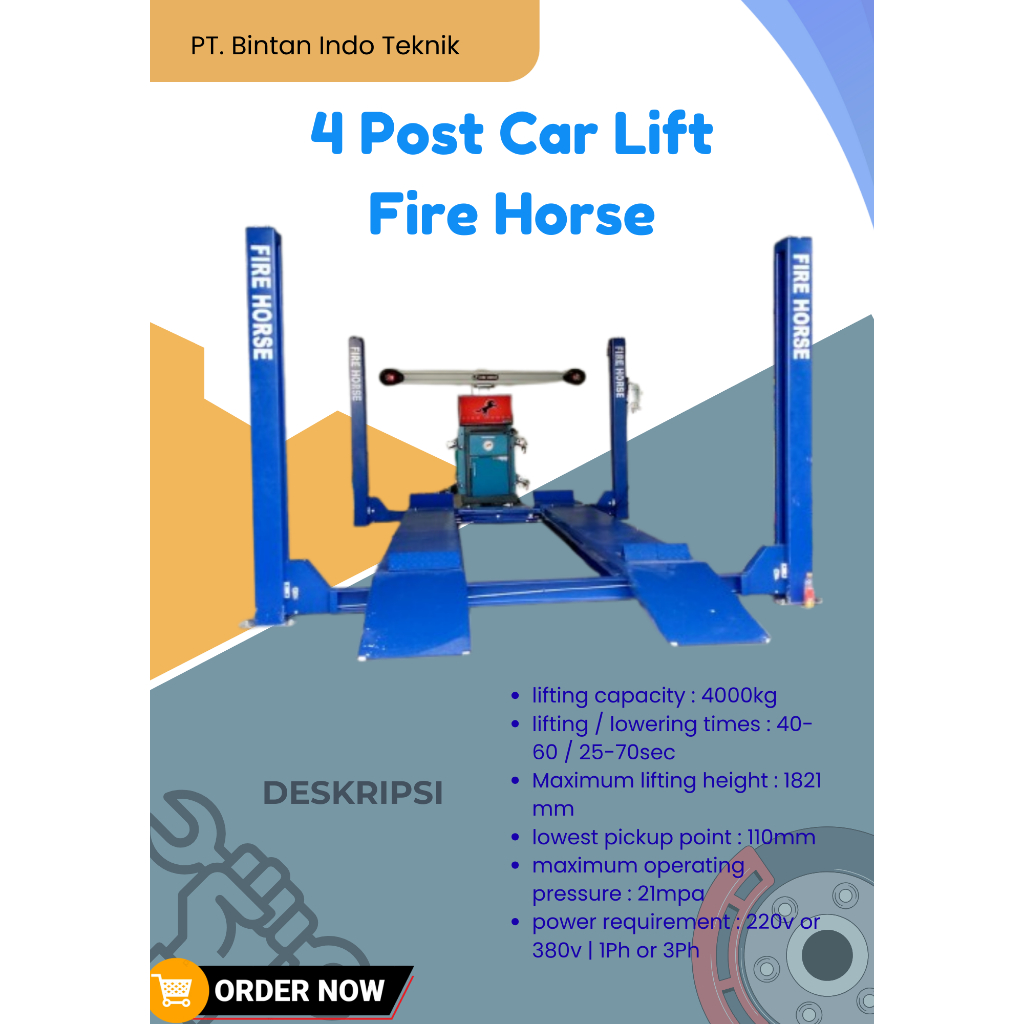 Four Post Car LIft Fire Horse 5000Kg