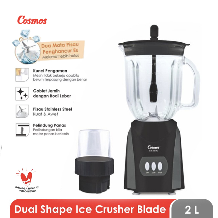 COSMOS Blender Kaca 2 Liter CB-281G / CB 281G / CB281G / Blender Kaca 2 Liter