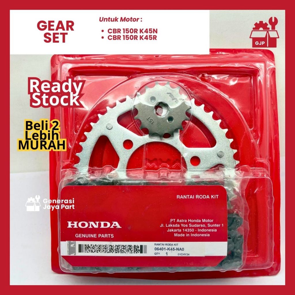Gear Set 06401-K45-NA0 CBR 150R CBR 150R | GEAR SET | HONDA | Asli Ori | Sparepart Motor Tangerang