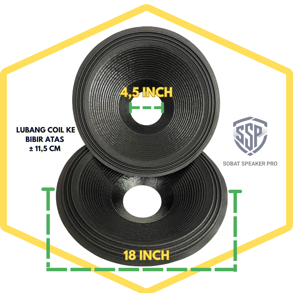 Daun Speaker 18 Inch Lubang 4,5 Inch Rim 3 Coating Kulit Jeruk - Kertas Spiker Fullrange 18" Lubang 
