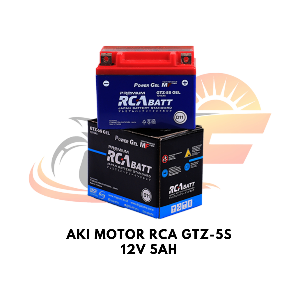 Aki Motor RCA BATT GTZ-5S GEL 12V 5Ah 10Hr Maintenance Free (MF)