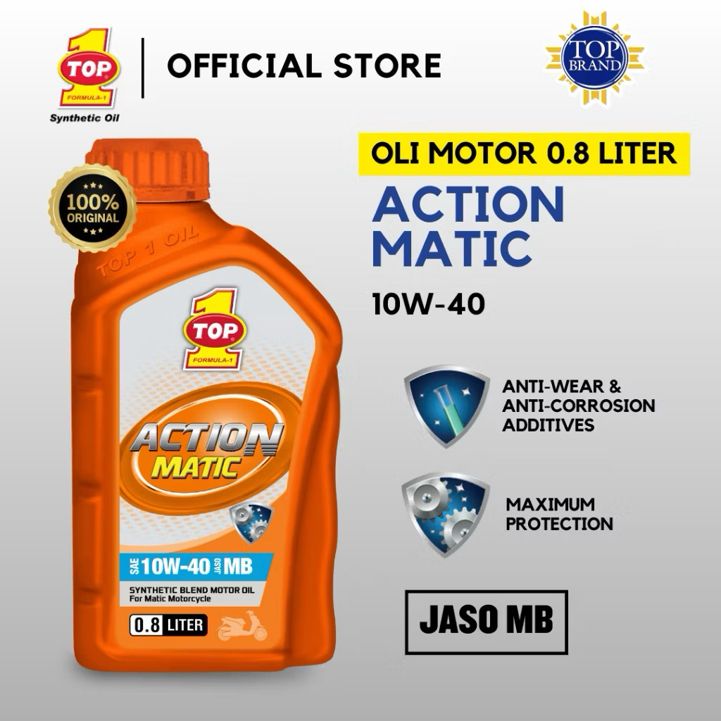 OLI MESIN TOP1 ACTION MATIC 20W-40 0,8L TOP1 OIL