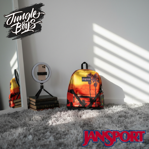 TAS RANSEL JANSPORT PREMIUM MOTIF SUNSET PANTAI FULL JANSPORT PRIA/WANITA  - RINGAN DAN TAHAN LAMA