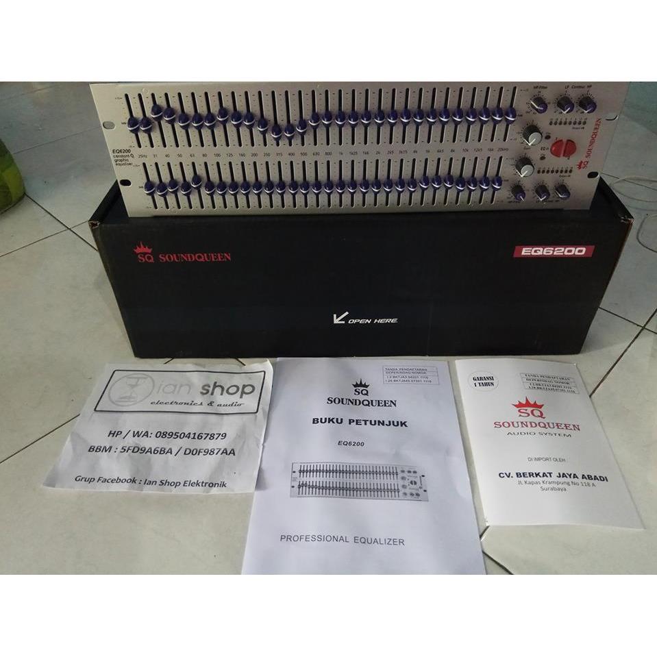 Equalizer Soundqueen EQ6200 EQ 6200 Soundqueen 231 Original 2 x 31 Channel Dual Channel Equalizer So