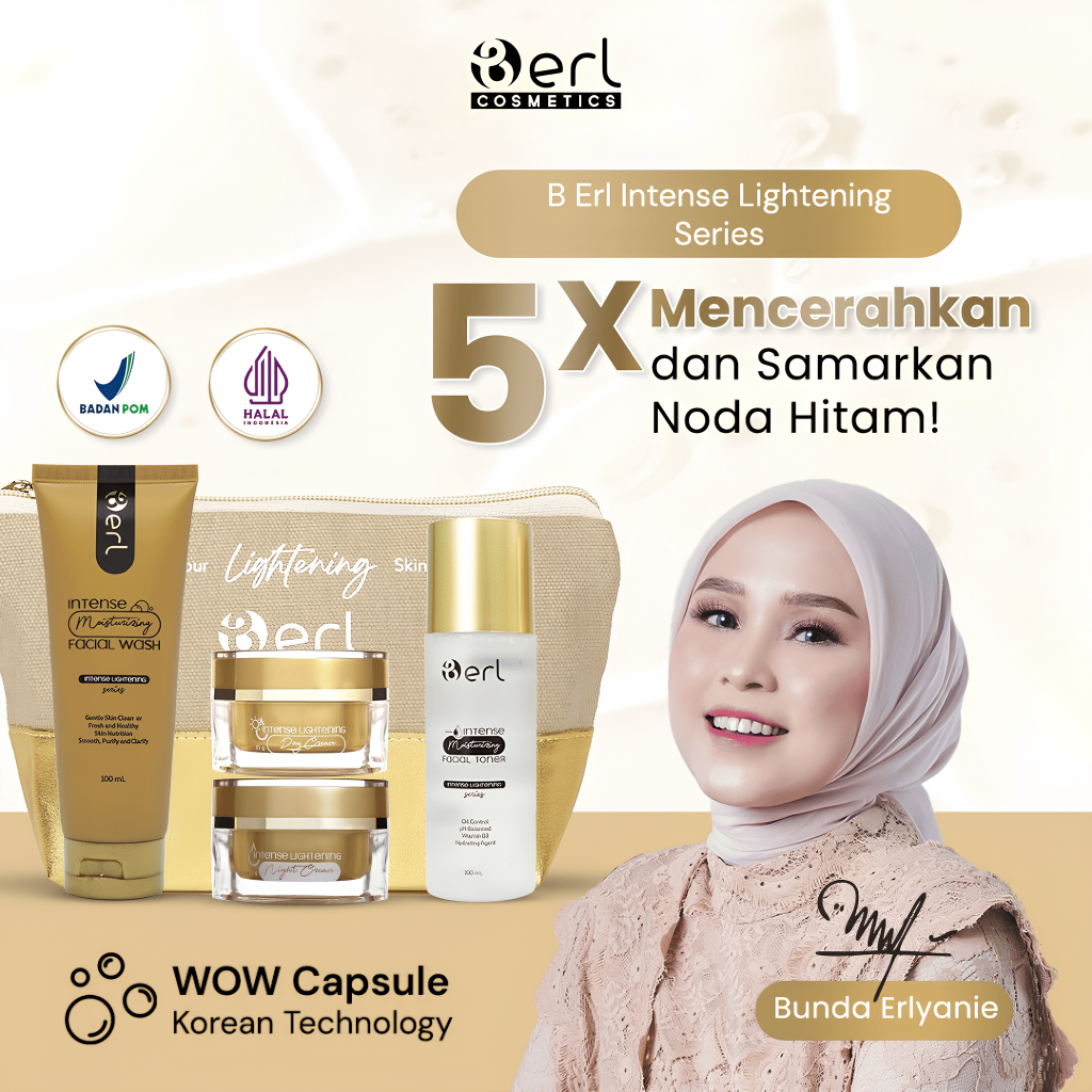 B Erl Intense Lightening Series Pouch with Berlian Skincare Original BPOM Assurance