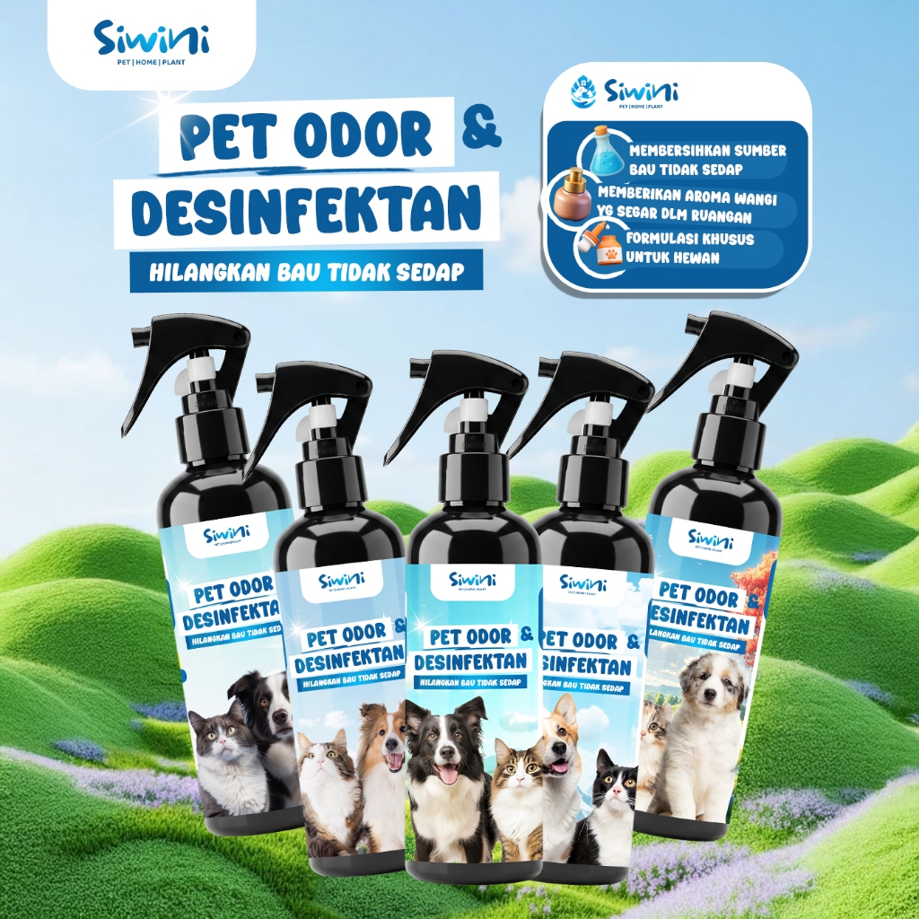 SIWINI Pet Odor Remover 250 ml | Desinfektan Spray Pengilang Bau Tidak Sedap Kucing Anjing