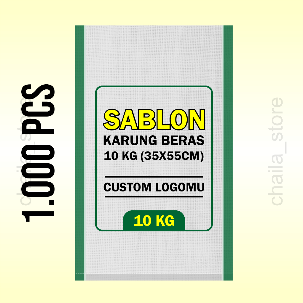SABLON KARUNG BERAS 10 KG CUSTOM / KARUNG PLASTIK 10 KG TRANSPARAN UKURAN 35X55CM - 1000 PCS