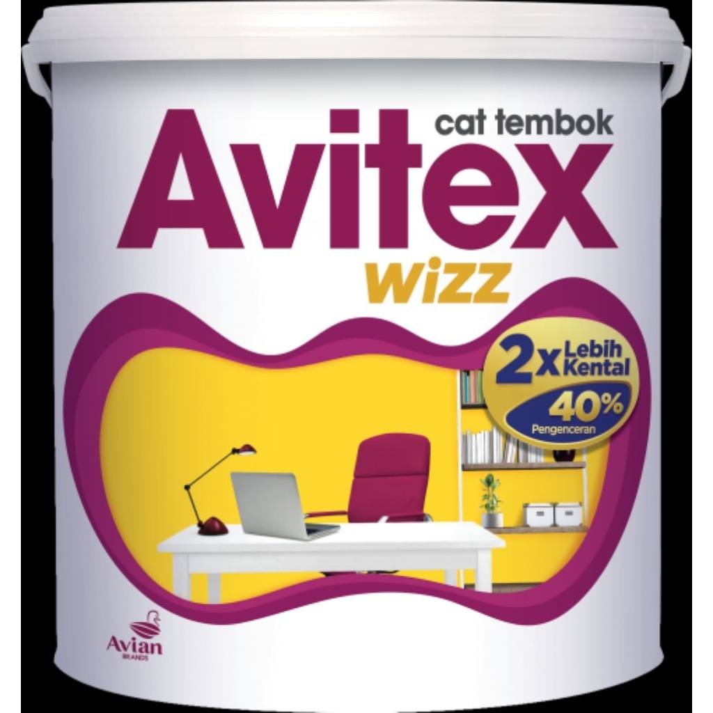 Cat Tembok Avitex Wizz 5 Kg - Bisa untuk cat tembok, cat beton, cat Plafond grc atau gypsum