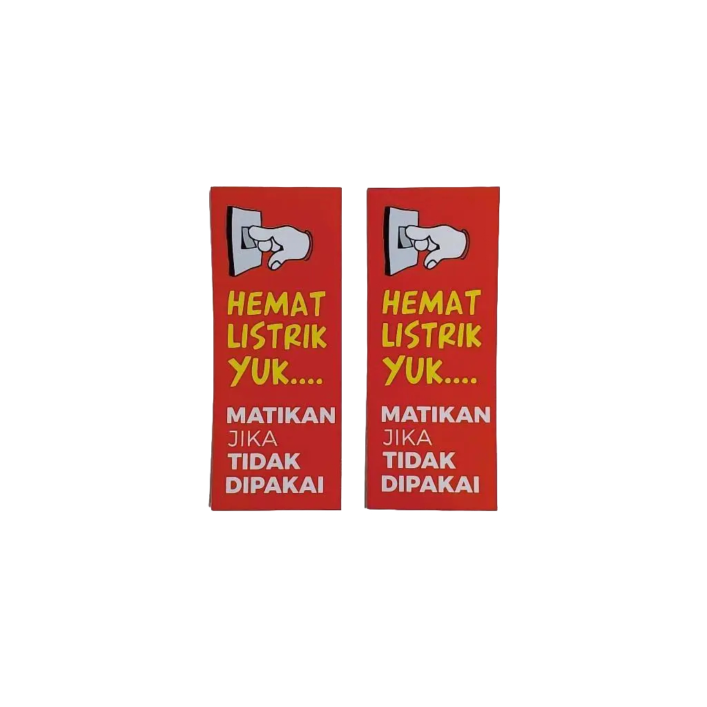 Stiker Hemat Listrik Yuk, Matikan Lampu, Hemat Penggunaan Listrik, Stiker Vinyl